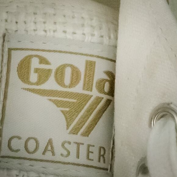 Gola Size 6 White Natural Coaster Raffia Low Top Lace Up Textile Upper Sneakers - Picture 8 of 9